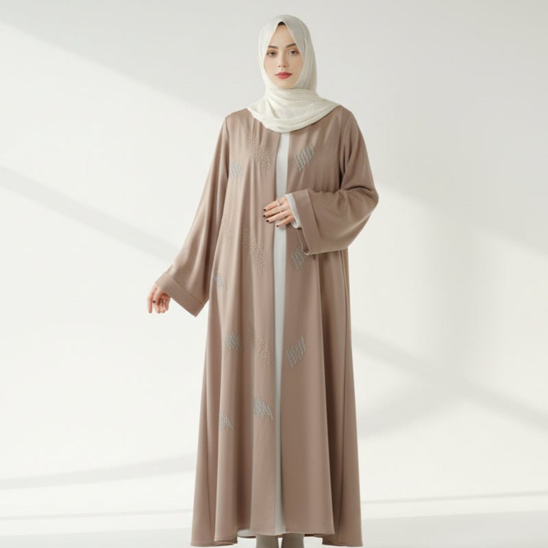 Mariam's Collection 3D Embroidery Abaya With Geometric Beads. 3D Embroidered Open Abaya (MOA085) — product category context