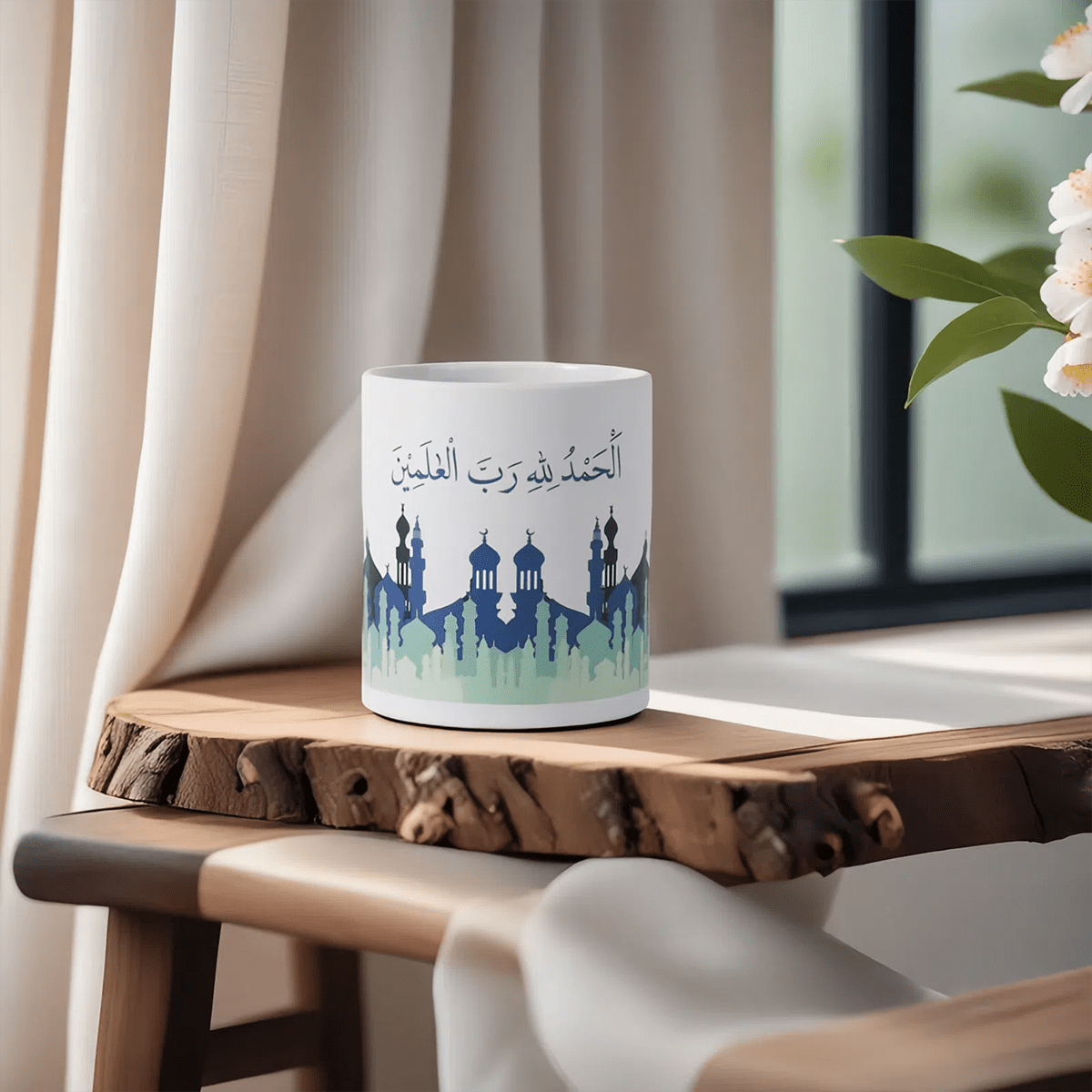 Mariam's Collection 3D Thermal Transfer Printing Pixel-Perfect Muslim Photo Mug Cup(MC01) — back view