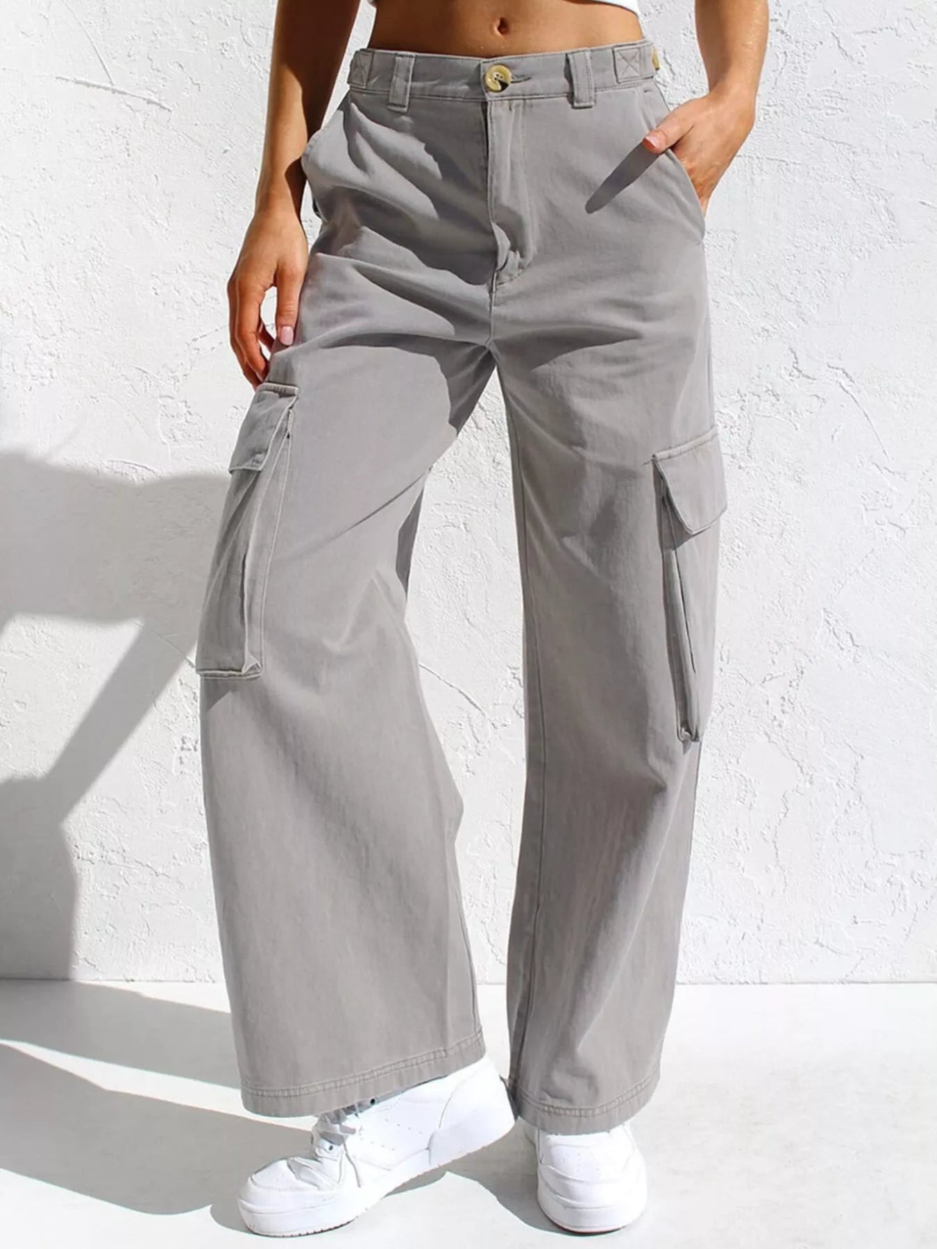 High-Waisted Wide Leg Cargo Jeans