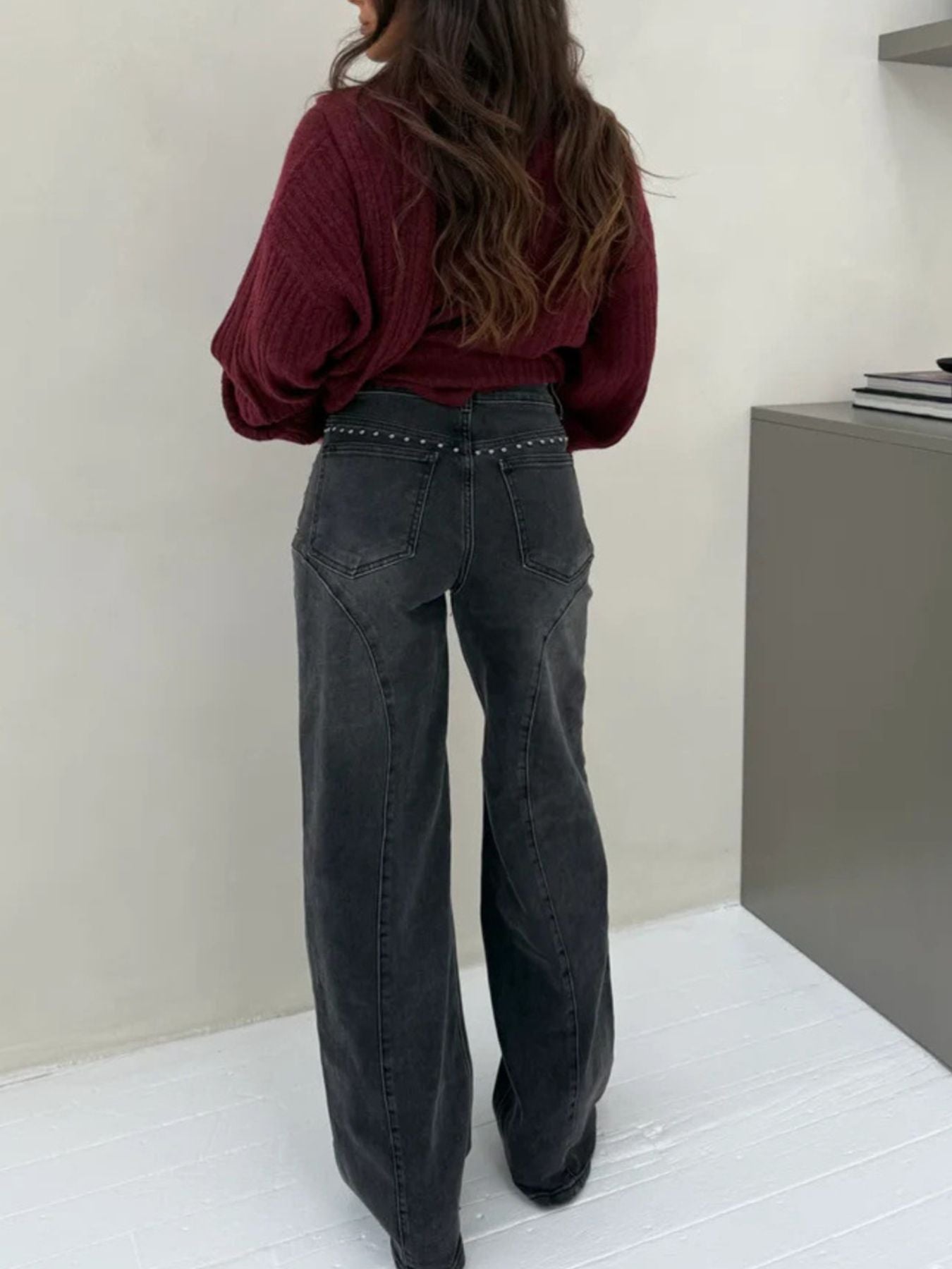 Studded Wide Leg Jeans