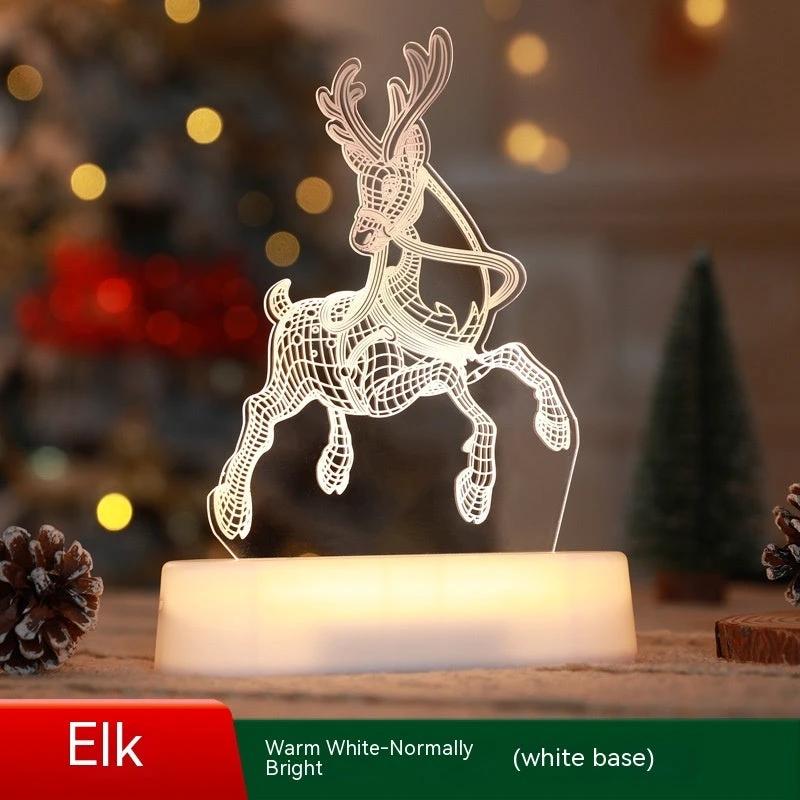 MANDOTOS Christmas 3D LED Acrylic Night Light Ornament Festive Holiday Decor Gift Idea For Kids