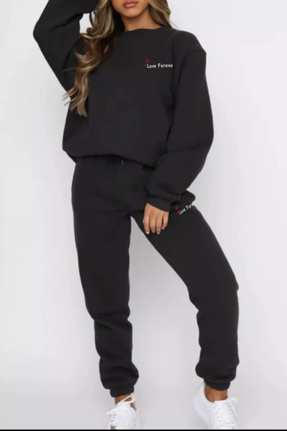 Round Neck Sweatshirt and Joggers Set