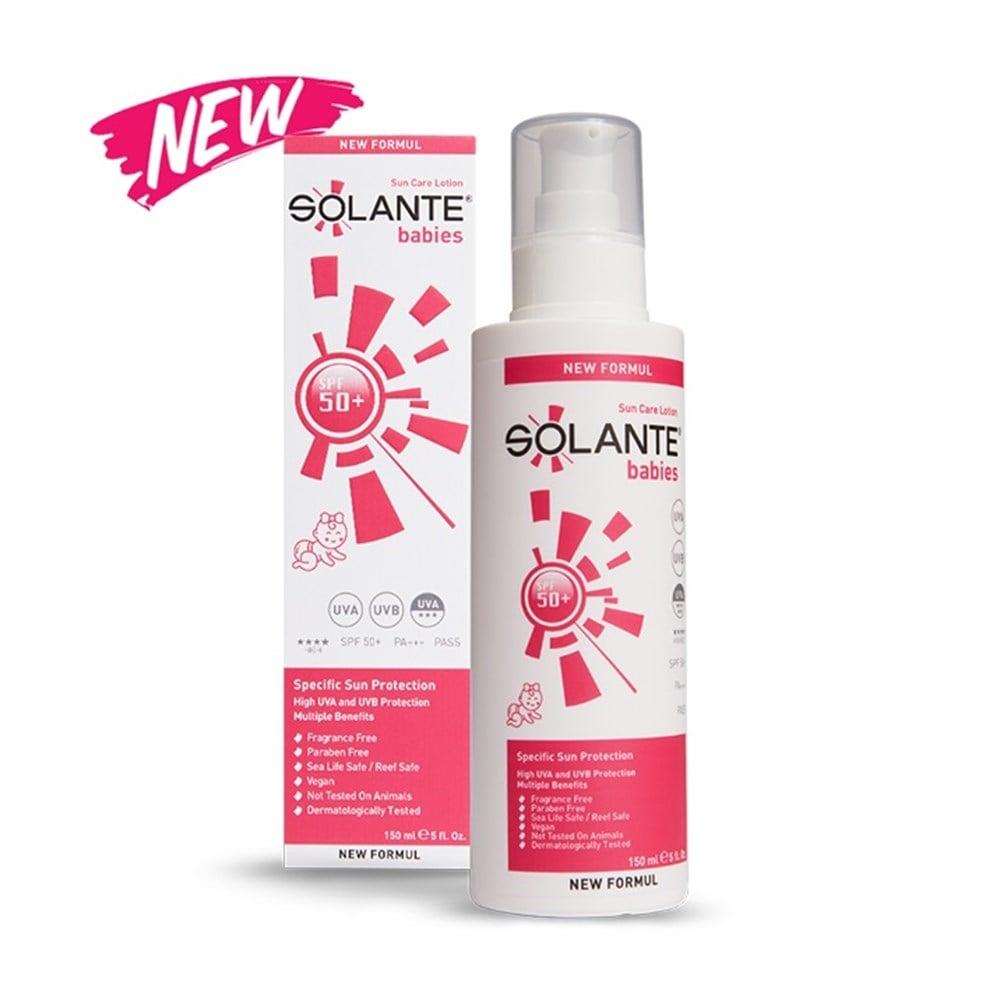 Solante Baby Sunscreen Lotion SPF 50+ - Hypoallergenic, Vegan, Water-Resistant Protection for Sensitive Skin