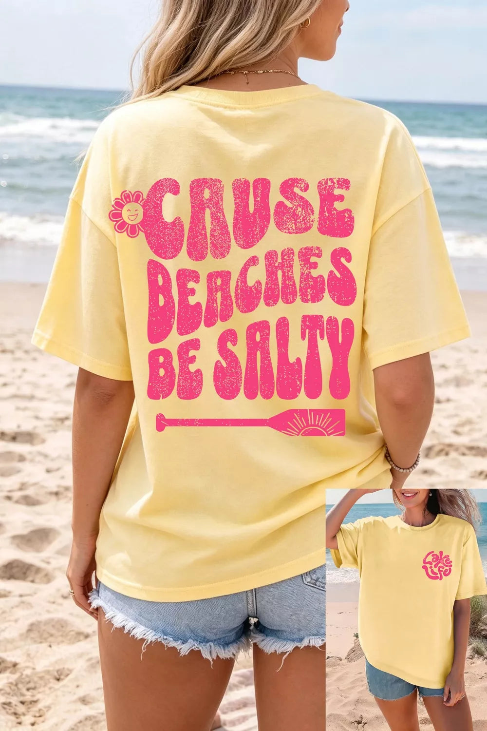 Casual Round Neck Short Sleeve Slogan Print Loose Fit T-shirt