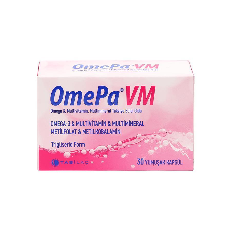 OmePa VM: Comprehensive Multivitamin & Multimineral Supplement with Omega-3 for Heart Health, Immune Support & Prenatal Nutrition - 30 Softgels