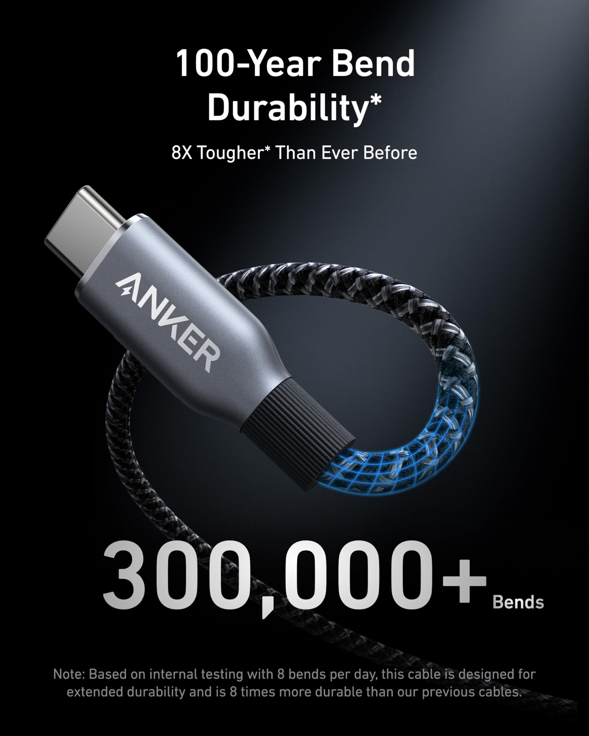 Anker Prime USB-C to USB-C Cable (240W, Upcycled-Braided), view 3