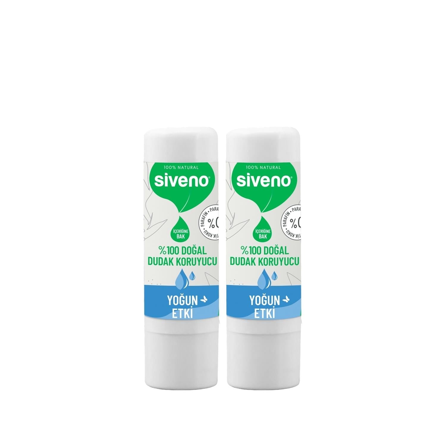 Siveno Natural Lip Care Intensive Protection Lip Balm - 2 x 6g, Natural Ingredients, Dry Lip Repair