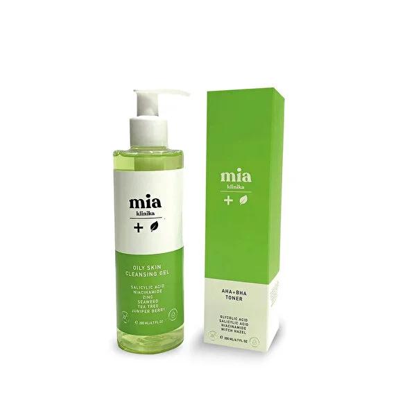 Mia Klinika Facial Cleansing Gel for Oily & Acne-Prone Skin - Salicylic Acid & Tea Tree Oil Face Wash, 6.76 fl oz