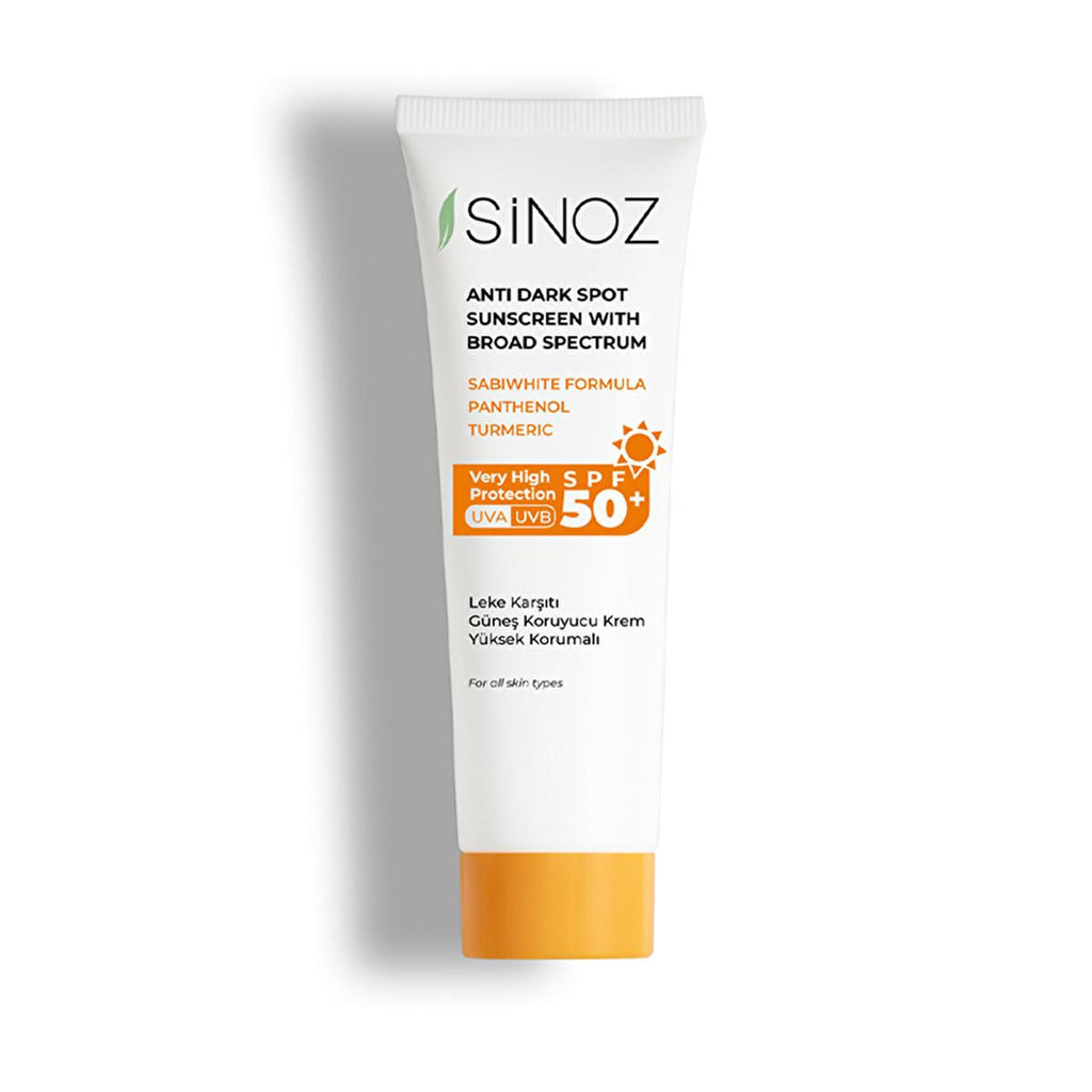Sinoz SPF 50+ Anti-Spot Facial Sunscreen: Broad Spectrum Protection, Non-Greasy, Moisturizing - Perfect for All Skin Types, Prevents Sun Damage