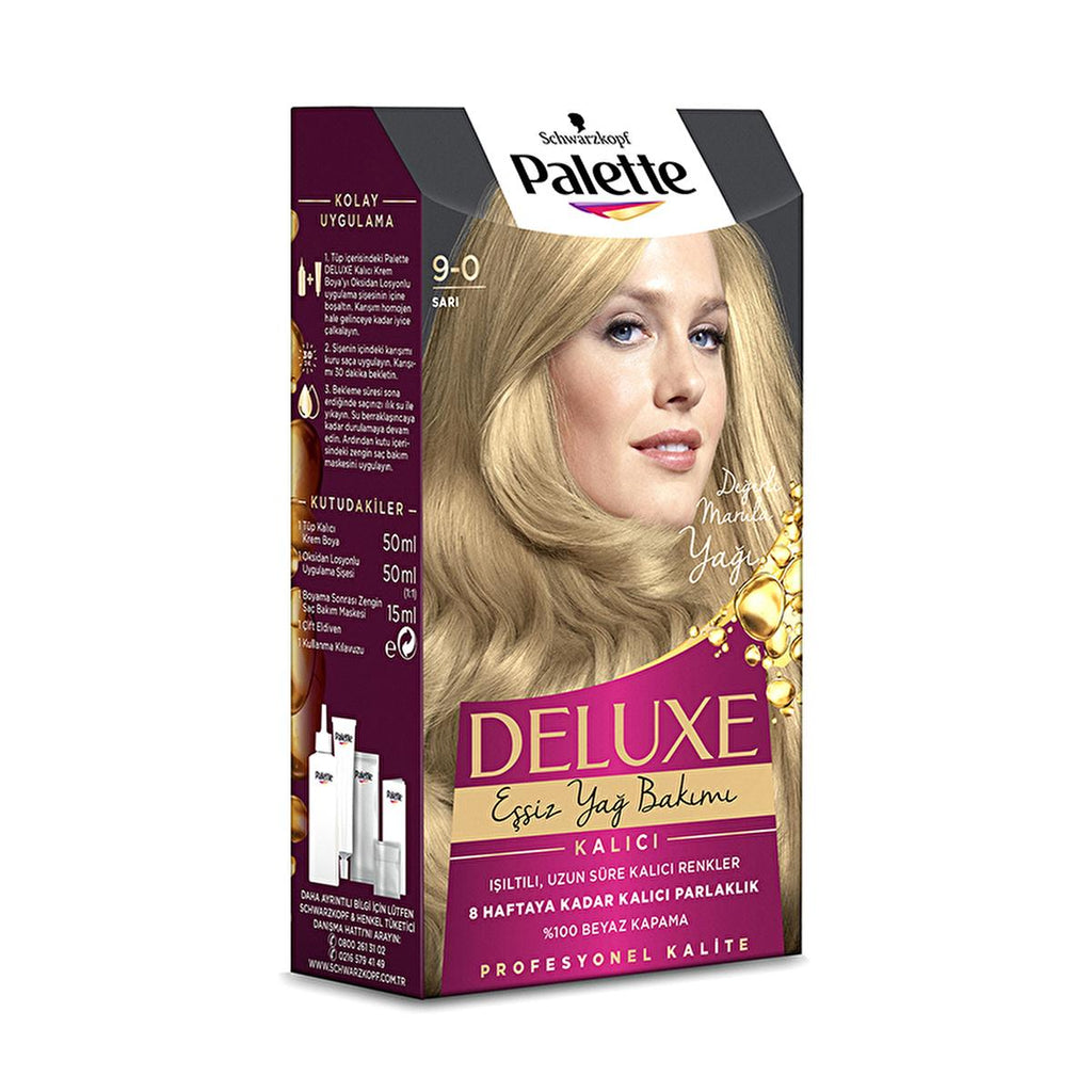 Palette Deluxe Hair Dye 9-0 Blonde - Long-Lasting Rich Color & Nourishment