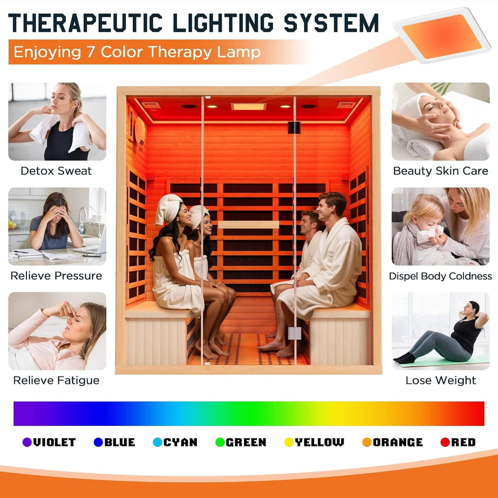 Thermora Seville 4-Person Low EMF Canadian Hemlock Infrared Sauna With Bluetooth (SAK29571) – SAKSBY WHOLESALE, view 7