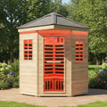 Thermora Monaco 4-Person Low EMF Spruce Wood Outdoor Infrared Sauna With Bluetooth Speakers And LED Lights (SAK16270) – SAKSB