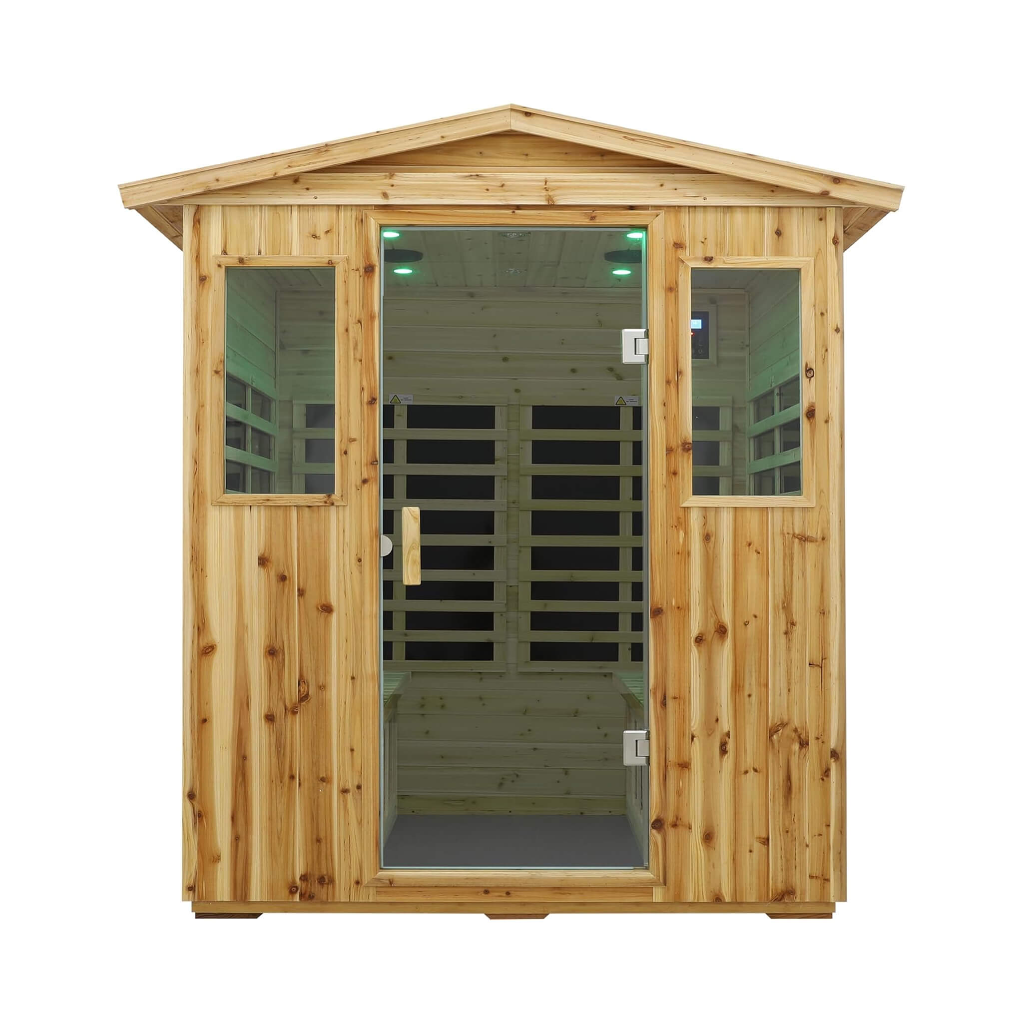 Thermora Deluxe 4-Person Outdoor Infrared Hemlock Sauna With Bluetooth Speakers & LED Lighting (SAK96371) – SAKSBY WHOLESALE