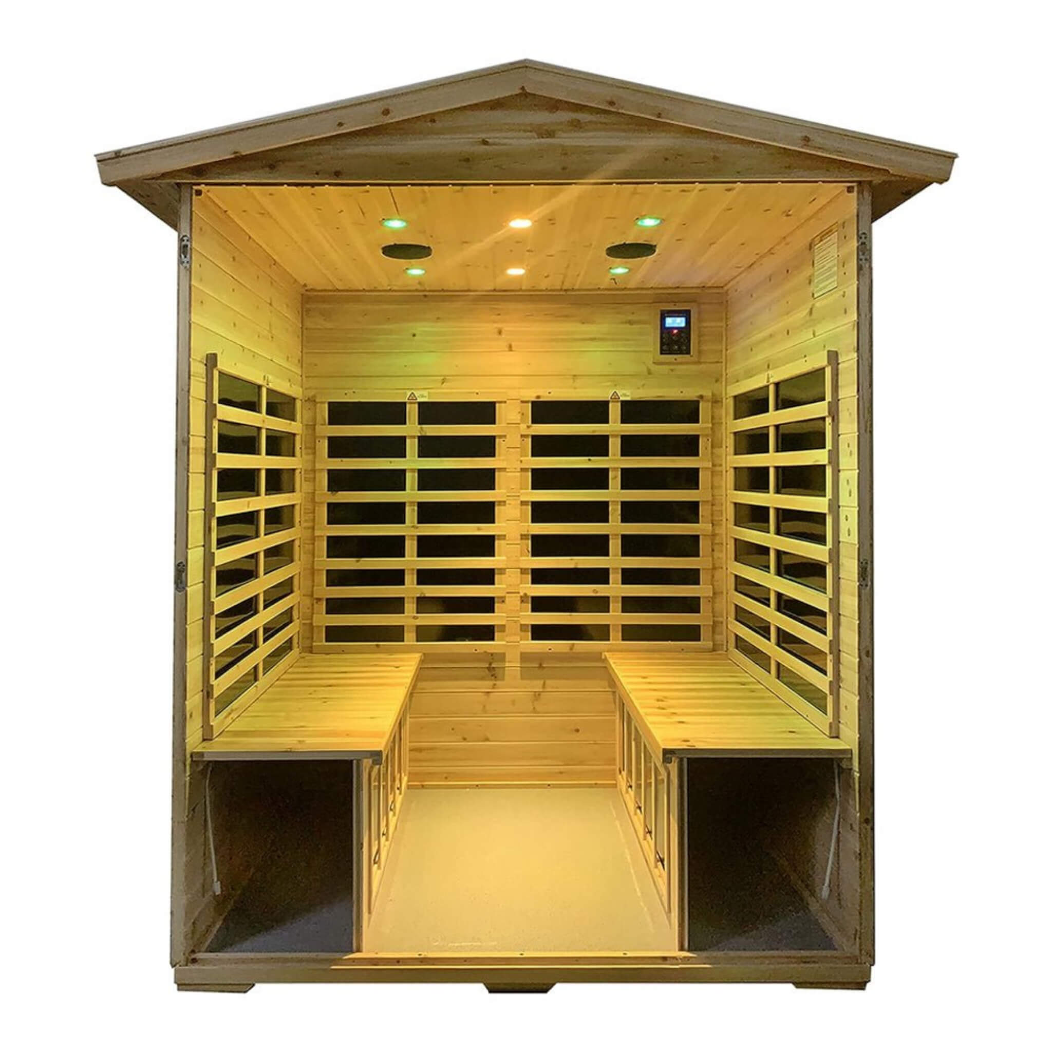 Thermora Deluxe 4-Person Outdoor Infrared Hemlock Sauna With Bluetooth Speakers & LED Lighting (SAK96371) – SAKSBY WHOLESALE,