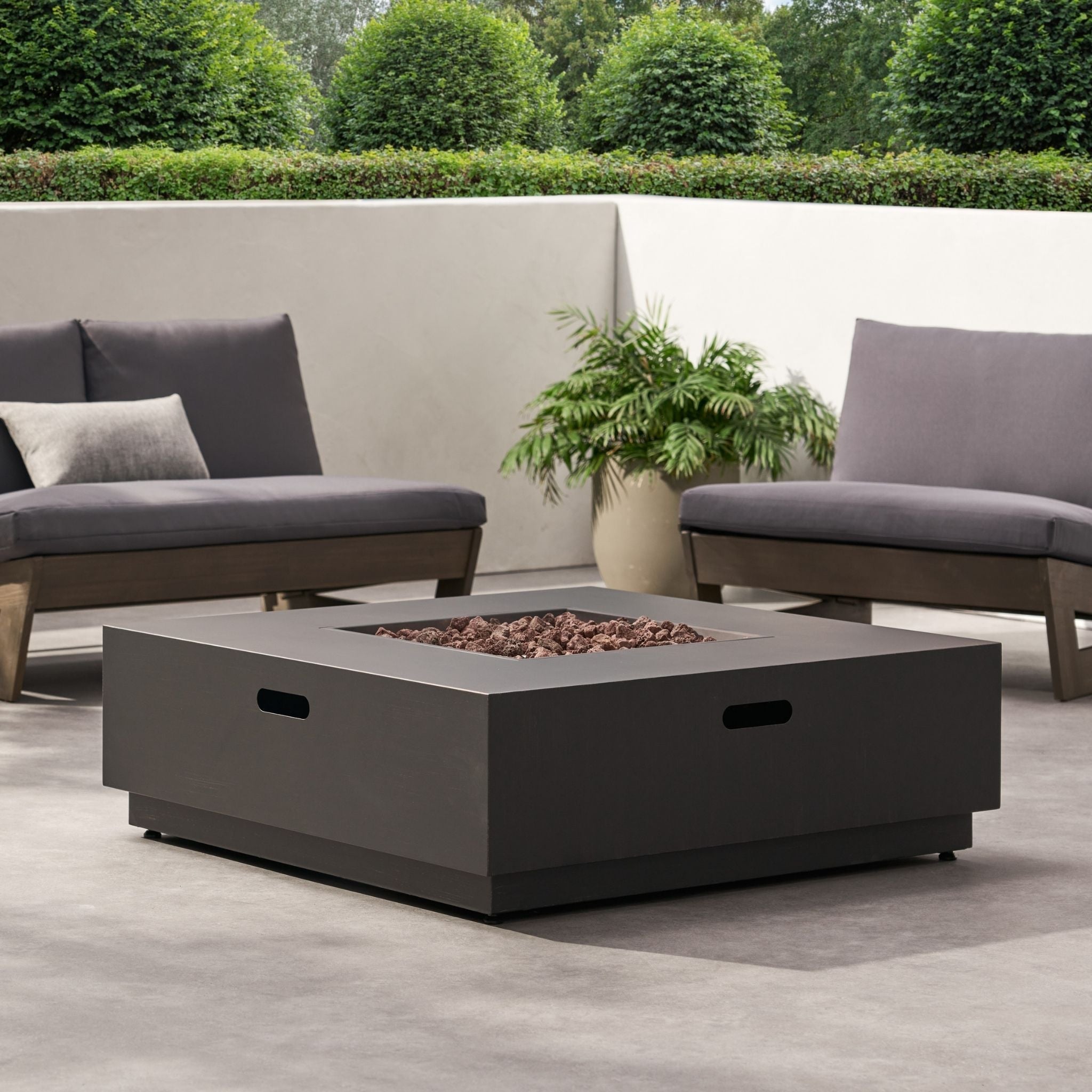 Alora 40-Inch 50K BTU Modern Outdoor Square Iron Backyard Patio Fire Pit (SAK31635) – SAKSBY WHOLESALE, view 11