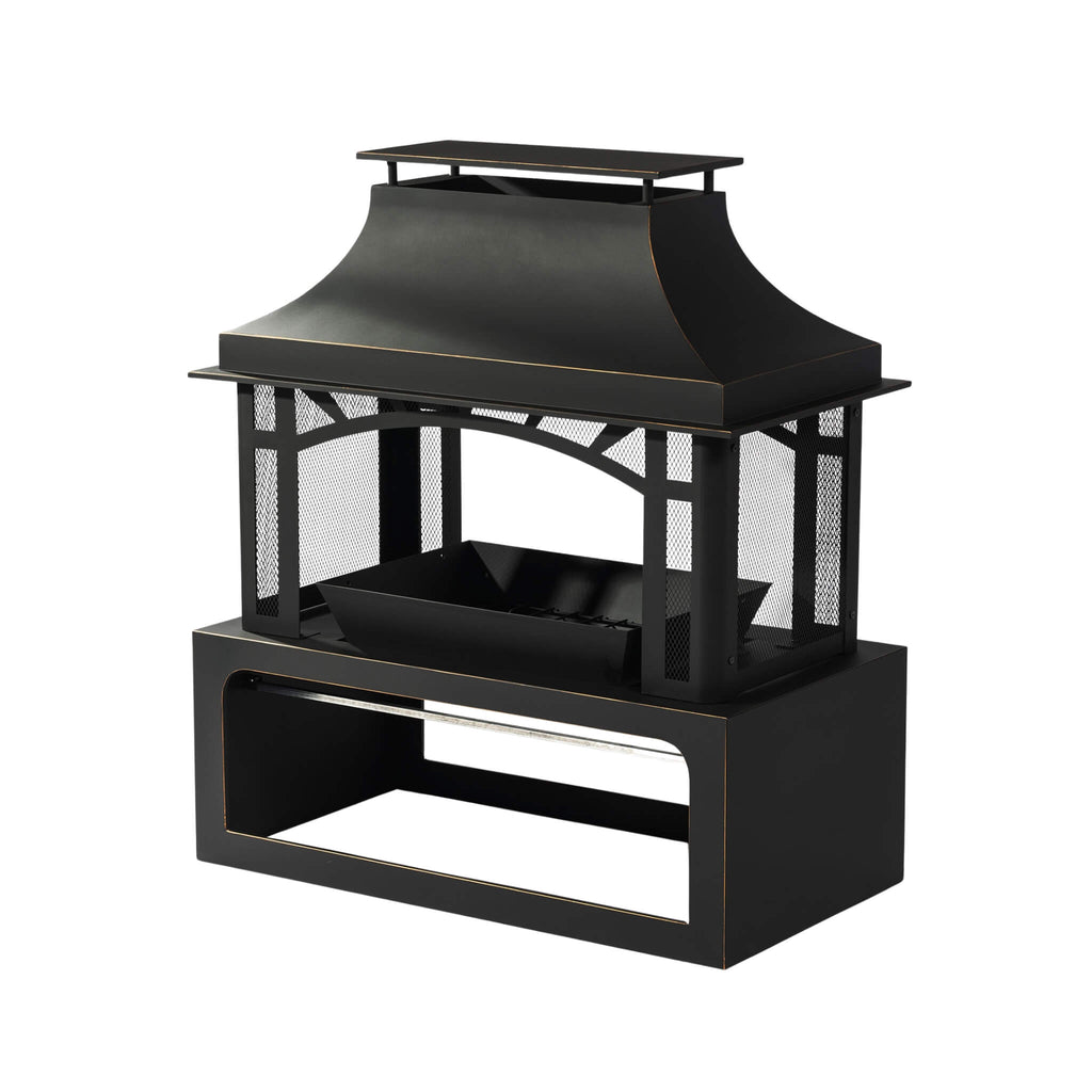Alora 40-Inch Outdoor Steel Wood-Burning Backyard Fireplace Fire Pit (SAK45758) – SAKSBY WHOLESALE, view 5