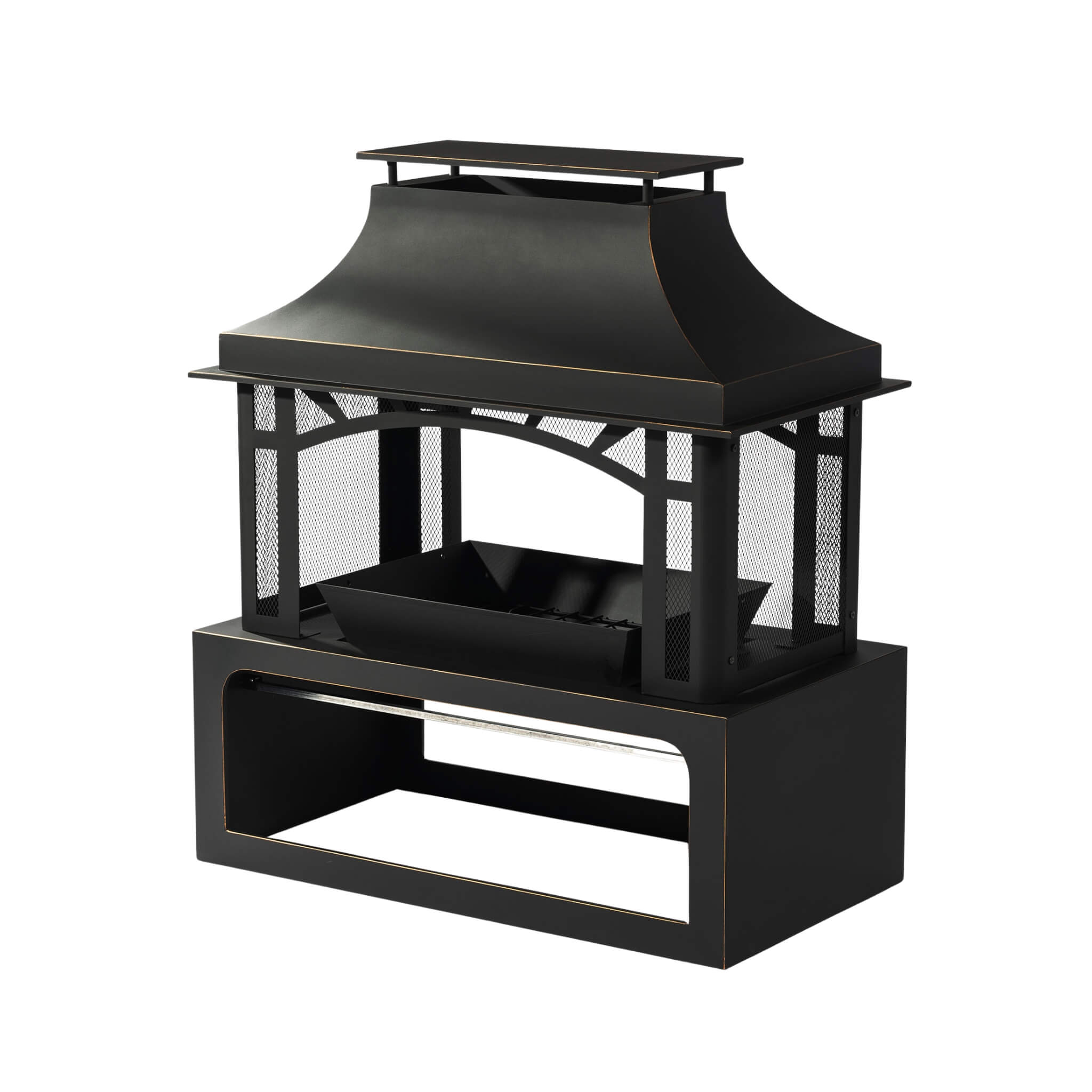 Alora 40-Inch Outdoor Steel Wood-Burning Backyard Fireplace Fire Pit (SAK45758) – SAKSBY WHOLESALE, view 5