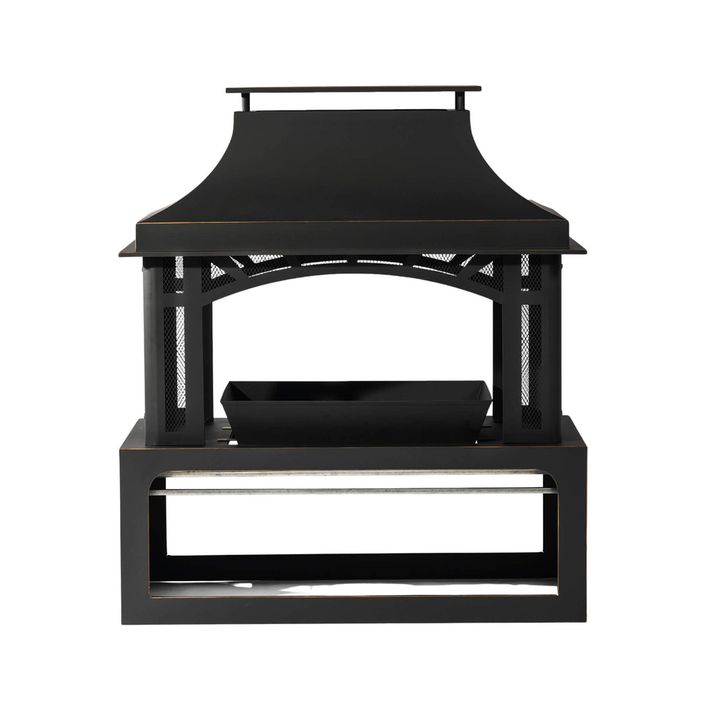 Alora 40-Inch Outdoor Steel Wood-Burning Backyard Fireplace Fire Pit (SAK45758) – SAKSBY WHOLESALE, view 3