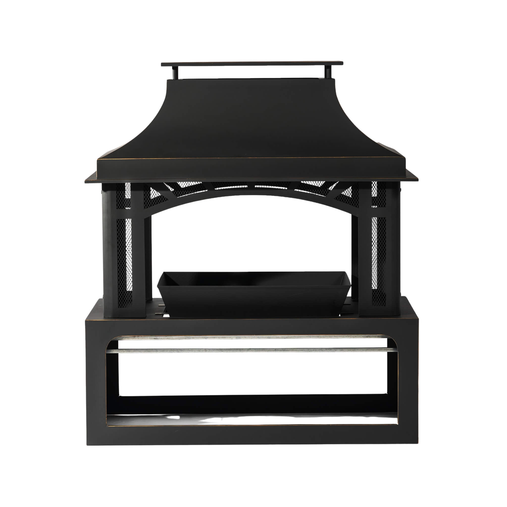 Alora 40-Inch Outdoor Steel Wood-Burning Backyard Fireplace Fire Pit (SAK45758) – SAKSBY WHOLESALE, view 3