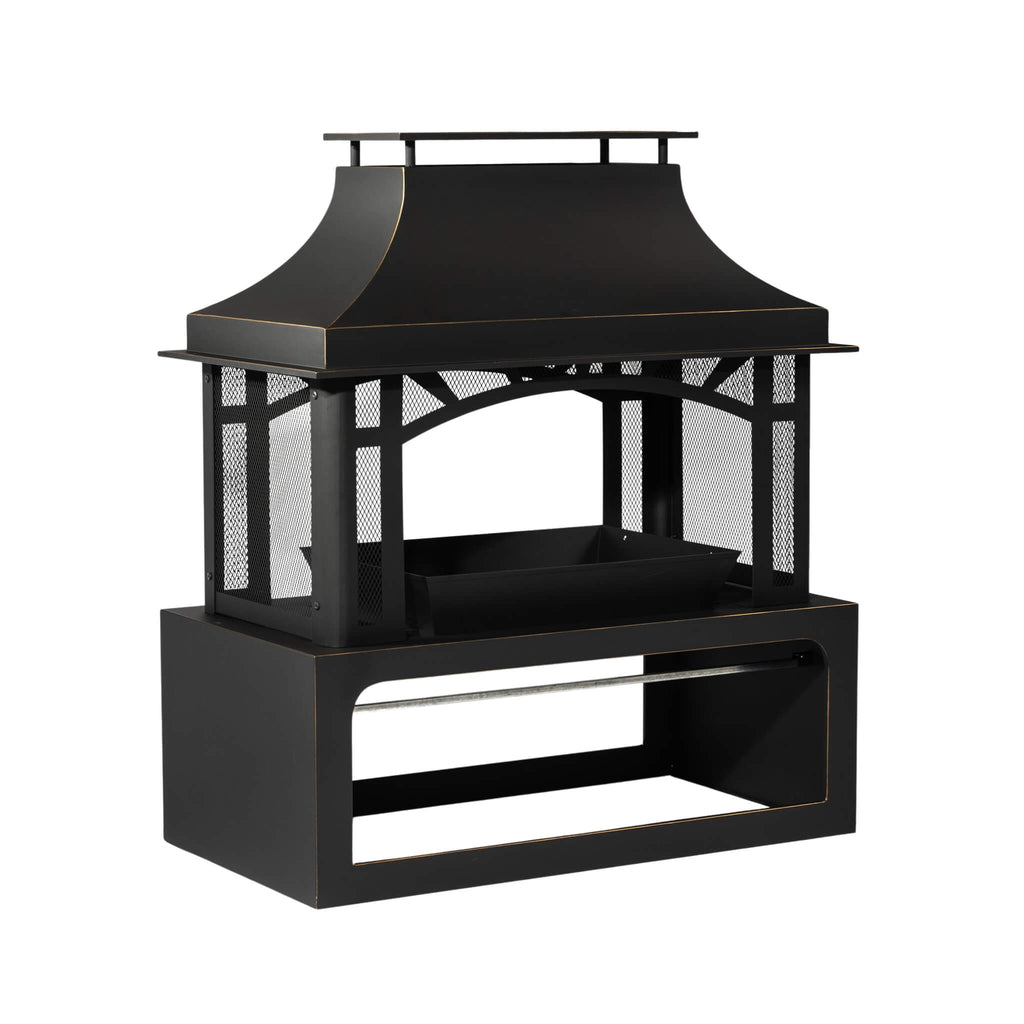 Alora 40-Inch Outdoor Steel Wood-Burning Backyard Fireplace Fire Pit (SAK45758) – SAKSBY WHOLESALE, view 10