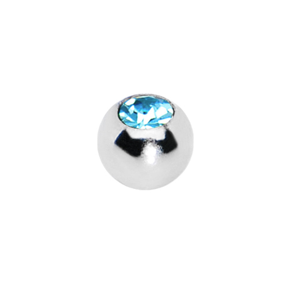 BodyCandy 3mm Stainless Steel Aqua Gem Replacement Ball — side view