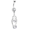 BodyCandy Crystalline Gem Double Drop Horseshoes Belly Ring — main product shot