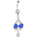 BodyCandy Clear Gem Heartfelt Blue Bow Drop Belly Ring — main product shot