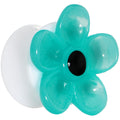 BodyCandy 7/8 Acrylic Aqua Flower Saddle Plug — main product shot