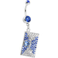 BodyCandy Sapphire Gem Love Letter Dangle Belly Ring — main product shot