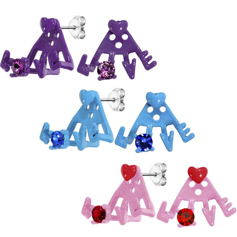 BodyCandy Love Times Three Stud Earring Set — main product shot