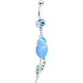 BodyCandy Aqua Gem Tulip Globe Flower Belly Ring — main product shot