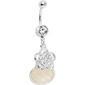 BodyCandy Crystalline Gem Oval Shimmer Flower Belly Ring — main product shot