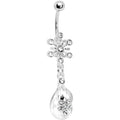 BodyCandy Crystalline Gem Explosion Teardrop Flower Belly Ring — main product shot