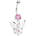 BodyCandy Passion Pink Gem Encompass Butterfly Belly Ring — main product shot