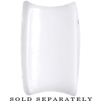 BodyCandy 20mm White Acrylic Square Dice Saddle Plug — lifestyle context