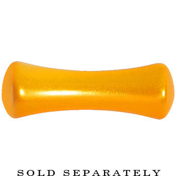BodyCandy 8G Honey Yellow Metallic Pearl Acrylic Saddle Plug — detail close-up