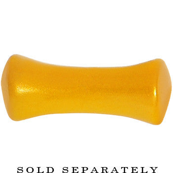 BodyCandy 6G Honey Yellow Metallic Pearl Acrylic Saddle Plug — detail close-up