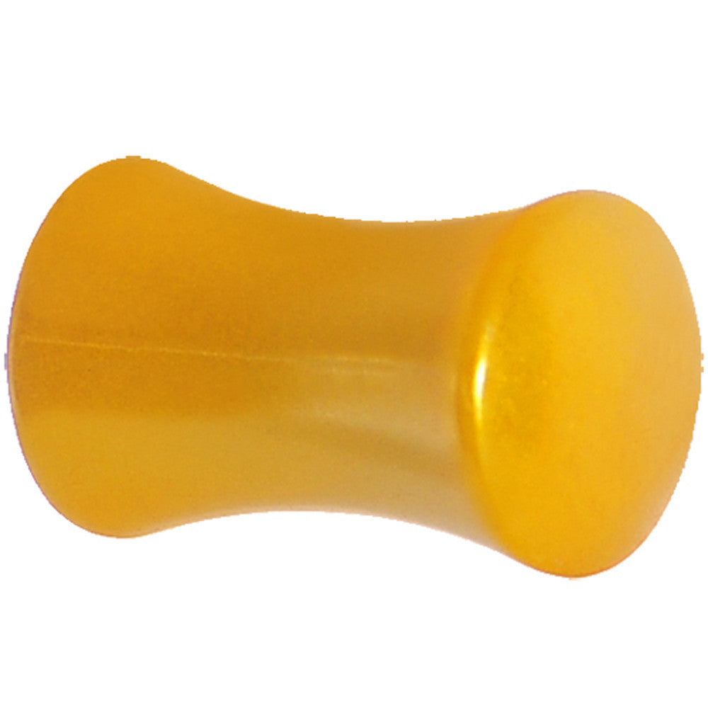 BodyCandy 2G Honey Yellow Metallic Pearl Acrylic Saddle Plug — main product shot