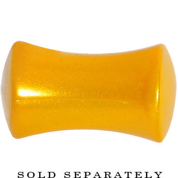BodyCandy 2G Honey Yellow Metallic Pearl Acrylic Saddle Plug — detail close-up