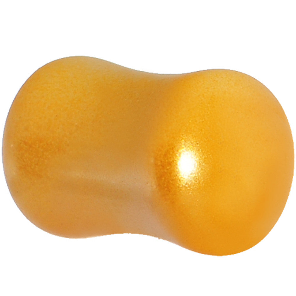 BodyCandy 0G Honey Yellow Metallic Pearl Acrylic Saddle Plug — main product shot