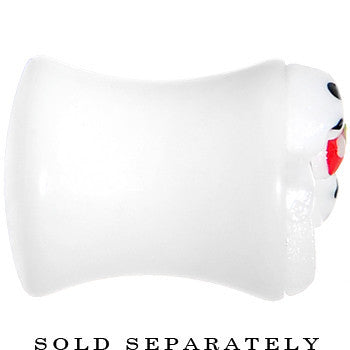 BodyCandy 0G White Acrylic Berry Polka Dot Bow Saddle Plug — lifestyle context
