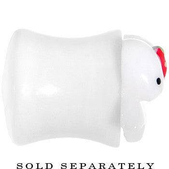 BodyCandy 00G White Acrylic Berry Polka Dot Bow Saddle Plug — lifestyle context