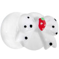 BodyCandy 00G White Acrylic Berry Polka Dot Bow Saddle Plug — main product shot