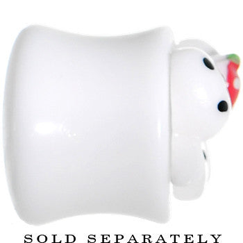 BodyCandy 1/2 White Acrylic Berry Polka Dot Bow Saddle Plug — lifestyle context