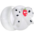 BodyCandy 1/2 White Acrylic Berry Polka Dot Bow Saddle Plug — main product shot