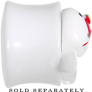 BodyCandy 9/16 White Acrylic Berry Polka Dot Bow Saddle Plug — lifestyle context