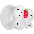 BodyCandy 9/16 White Acrylic Berry Polka Dot Bow Saddle Plug — main product shot