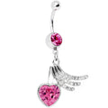 BodyCandy Pink Gem Heart Trails Belly Ring — main product shot