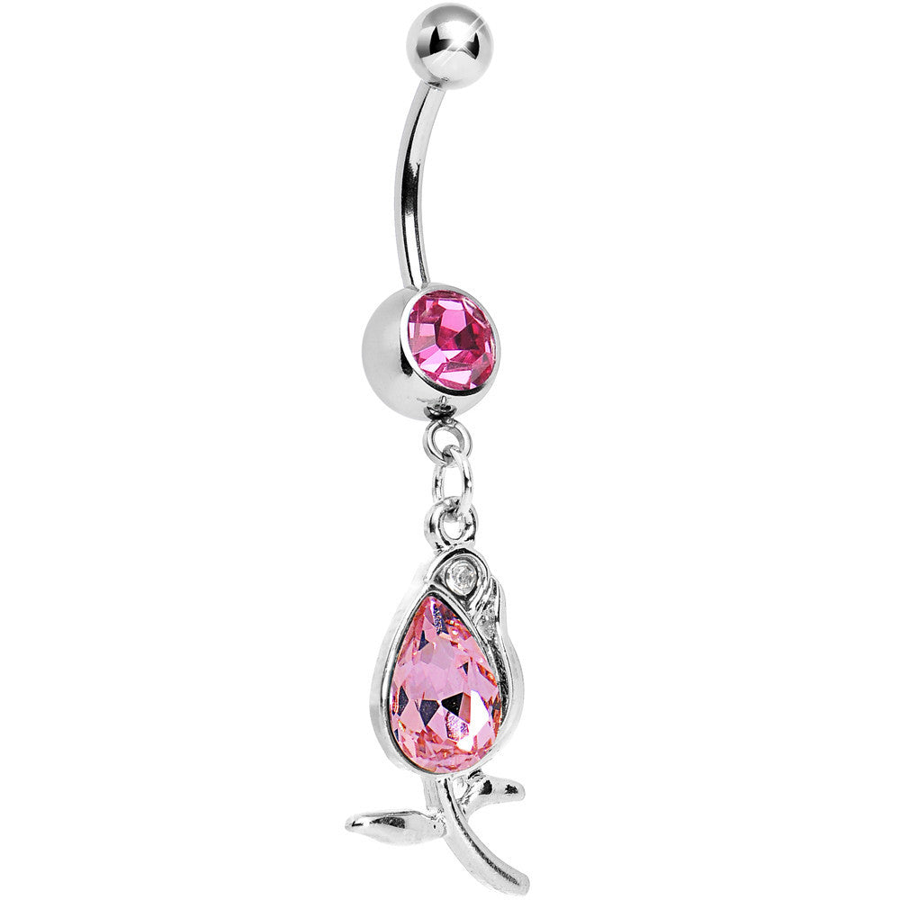 BodyCandy Pink Gem Flower Bud Belly Ring — main product shot