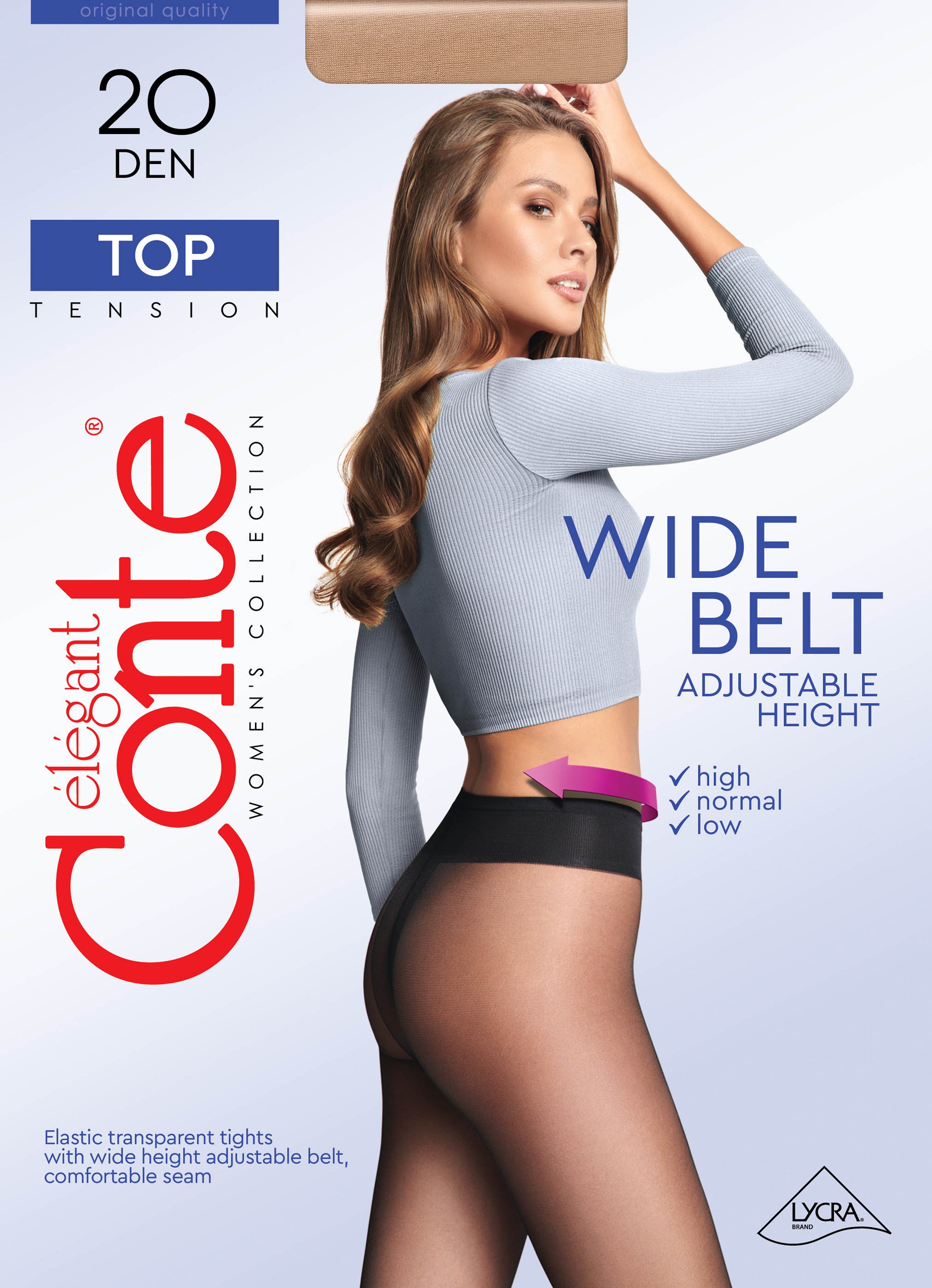 TheRanok.com Tights Conte Top 20 Den - Low Waist Adjustable Belt — alternative angle
